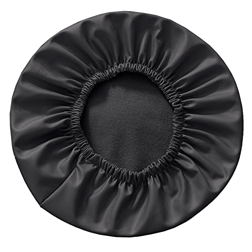 Shukii Stool Covers Round 4 Pack Bar Watedrproof PU Slipcover with Elastic Cushion Seat for Chair, Black - Image 4