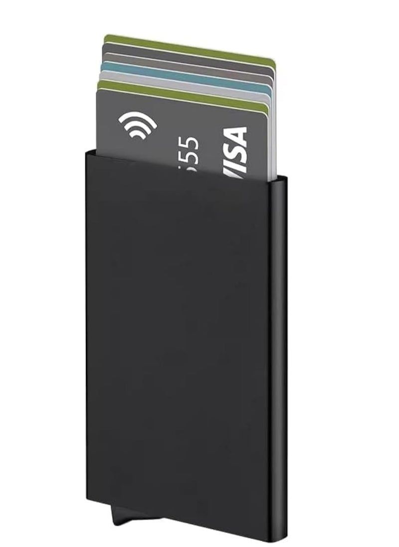Generic RFID Smart Card Storage Wallet, Slim Aluminum Card Holder with Elastic Back Pocket for Travel Card Holder (Red)  - Image 1