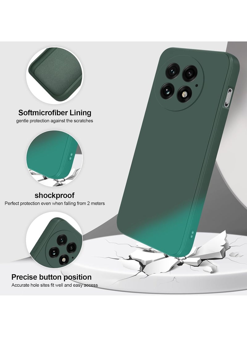 Case Compatible with Oneplus 13 Silky-Soft Touch Full-Body Protective Phone Silicone Case Shockproof Cover with Microfiber Lining Case For Oneplus 13 5G 2024 Green - Image 3