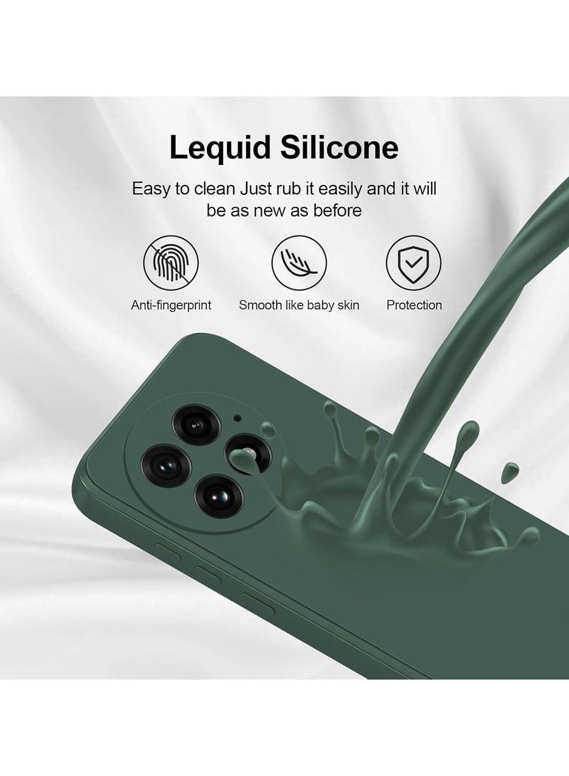 Case Compatible with Oneplus 13 Silky-Soft Touch Full-Body Protective Phone Silicone Case Shockproof Cover with Microfiber Lining Case For Oneplus 13 5G 2024 Green - Image 4