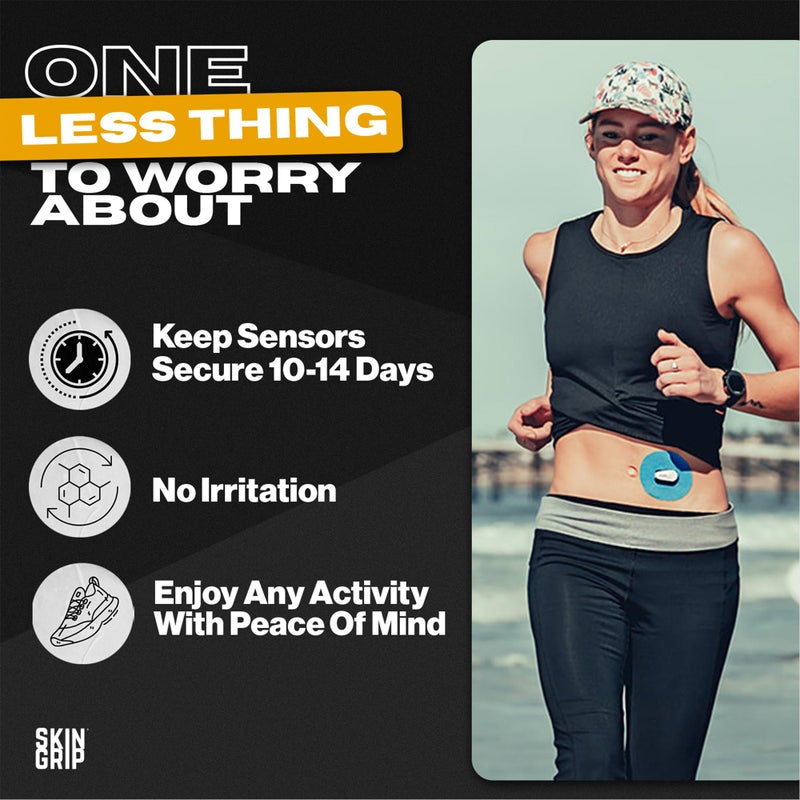 Skin Grip Adhesive Patch Compatible with Dexcom G6 Adhesive Patches Waterproof & Sweatproof with Cutout, Lasts 10-14 Days, Continuous Glucose Monitor Patch, CGM Sensor Cover â€“ 20 Pack, Blue - Image 3