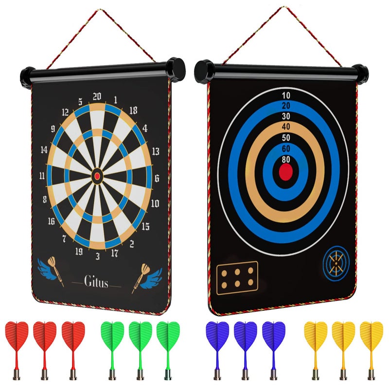 Gitus Magnetic Dart Board Indoor Outdoor Games for Kids with 12 Darts, Gifts for Teenage Boys Teen Boy Gift Ideas Gifts for Boys 8 9 10 11 12 13 14 Years Old Game Room Decor - Image 1