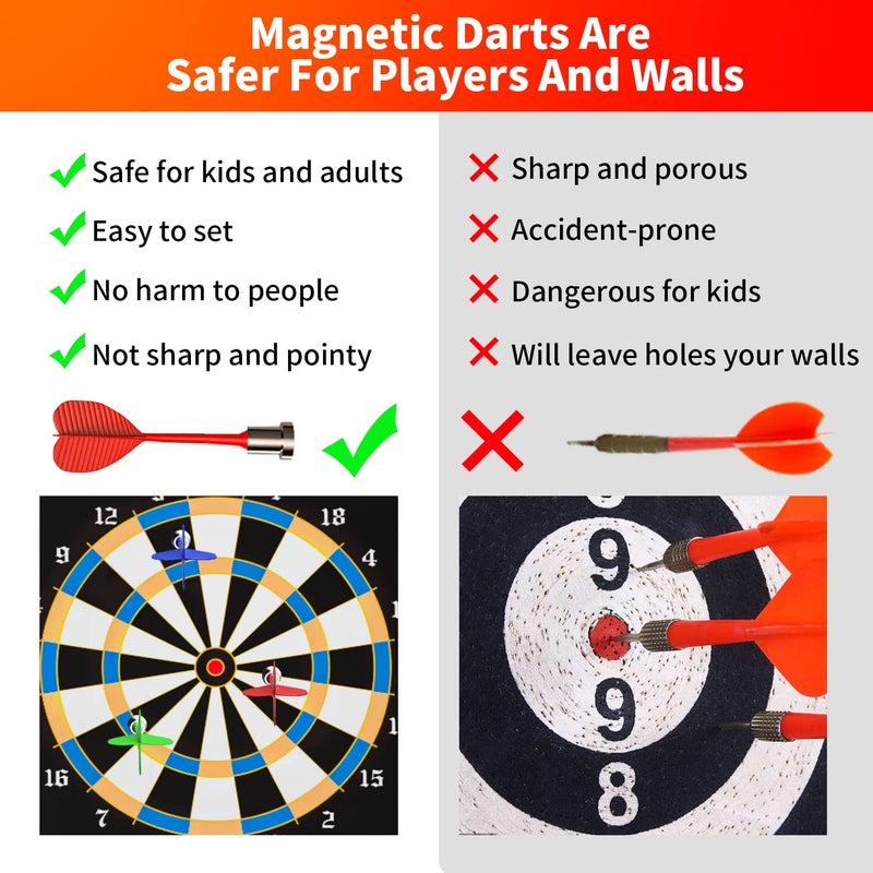 Gitus Magnetic Dart Board Indoor Outdoor Games for Kids with 12 Darts, Gifts for Teenage Boys Teen Boy Gift Ideas Gifts for Boys 8 9 10 11 12 13 14 Years Old Game Room Decor - Image 2