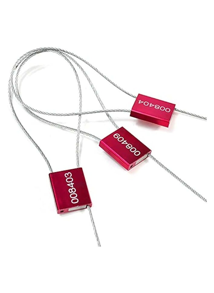 EASY 50 قطعة من أختام الكابلات الأمنية المرقمة المقاومة للتلاعب وملصقات الشحن المعدنية الفولاذية وعلامات الربط وقفل باب الشاحنة المحكم وحزام الأمان القابل للإغلاق الذاتي القابل للاستخدام مرة واحدة (أحمر) - Image 1