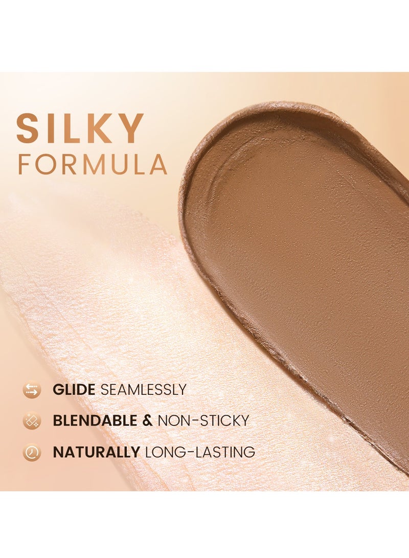 فوكالور عصا برونزية مقاومة للماء تدوم طويلاً وطبيعية لتفتيح الوجه وكونتور خافي عيوب البشرة عصا كونتور #GR01 - Image 2