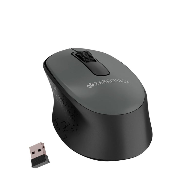 ZEBRONICS مجموعة لوحة المفاتيح والفأرة اللاسلكية Companion 201 2.4GHz، 83 مفتاح، مفتاح مساعد بالذكاء الاصطناعي، 12 مفتاح وسائط متعددة مدمجة، فأرة 3 أزرار، 1600 DPI، دقة عالية، تشغيل صامت (أسود + رمادي) - Image 3