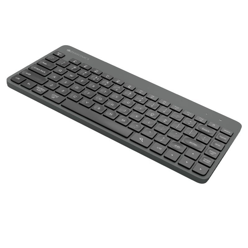 ZEBRONICS مجموعة لوحة المفاتيح والفأرة اللاسلكية Companion 201 2.4GHz، 83 مفتاح، مفتاح مساعد بالذكاء الاصطناعي، 12 مفتاح وسائط متعددة مدمجة، فأرة 3 أزرار، 1600 DPI، دقة عالية، تشغيل صامت (أسود + رمادي) - Image 2