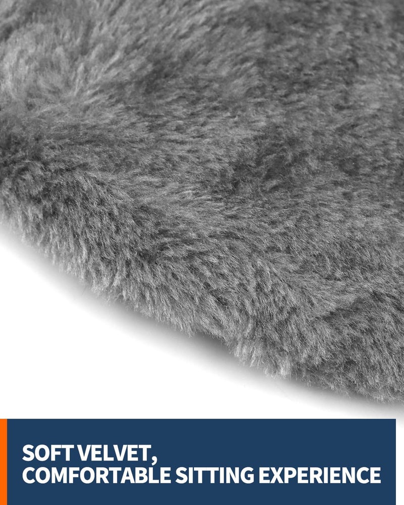 Aecsze Microfiber Toilet Lid Cover, Soft Velvet Toilet Cover; Absorbent, Machine Washable, Comfortable, Durable Adjustable Toilet Seat Cover Fits Most Toilet Lids (Grey) - Image 3
