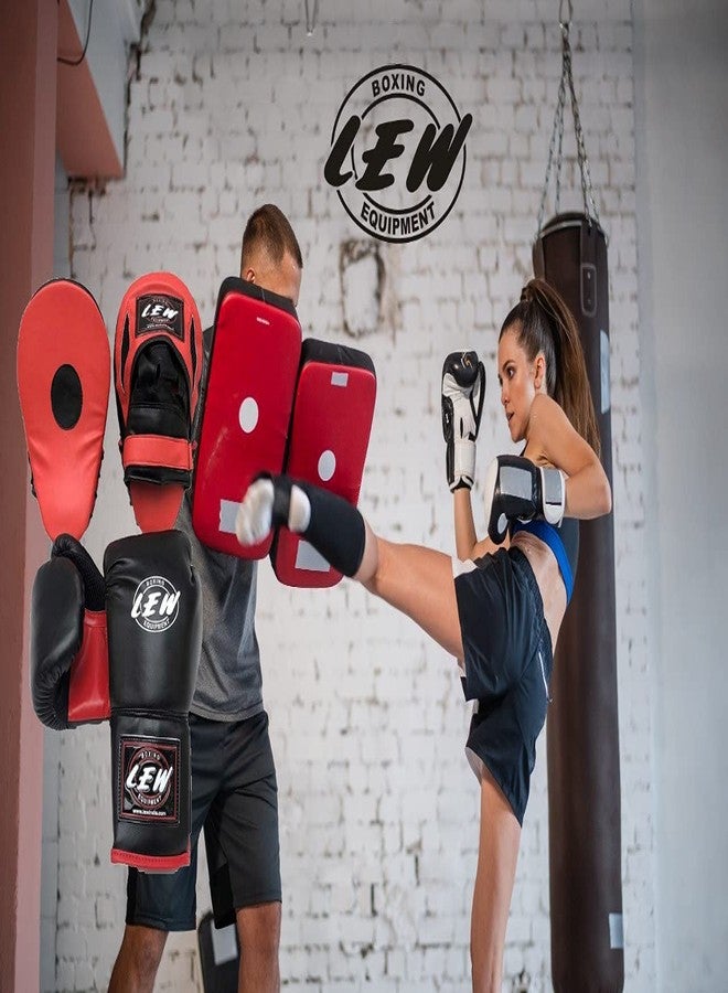 LEW Super Combo Red/Black Focus Pad with Training Gloves (Red/Black, 12 OZ Gloves with Focus Pad) - Image 4