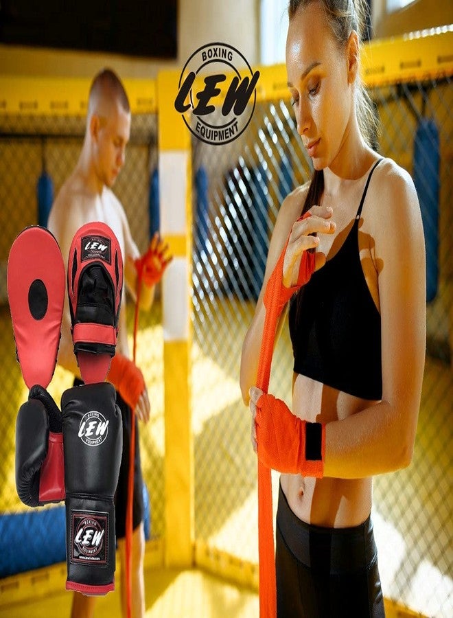 LEW Super Combo Red/Black Focus Pad with Training Gloves (Red/Black, 12 OZ Gloves with Focus Pad) - Image 3