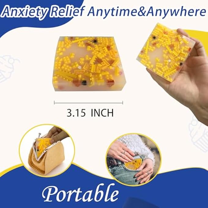 Okueejur 2 Packs Building Blocks Picking Pad Skin Picking Fidget Toys for Dermatillomania Hair Pulling Silicone Picking Pad for Anxiety Adult - Image 3