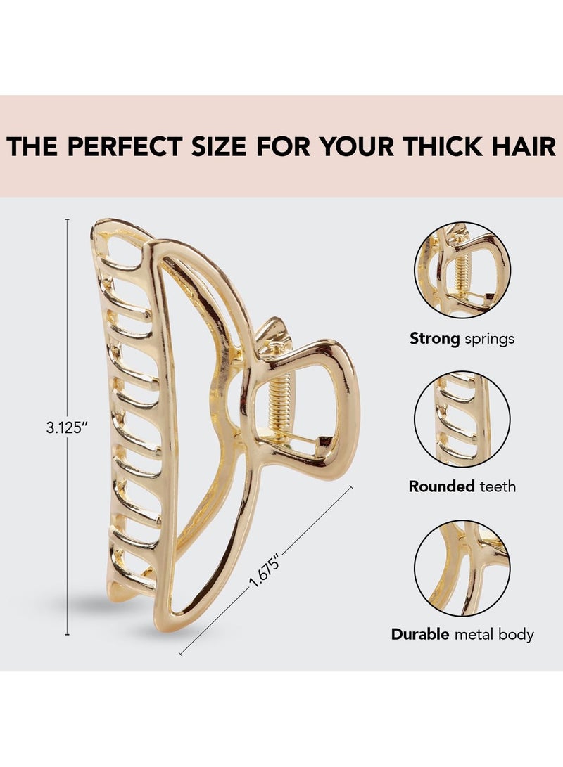 Goolsky Gold Metal Claw Clips, Large Hair Clips for All Hair Types, Cute Claw Clips for Girls And Women, Strong Hair Clips, 1 Piece - Image 2