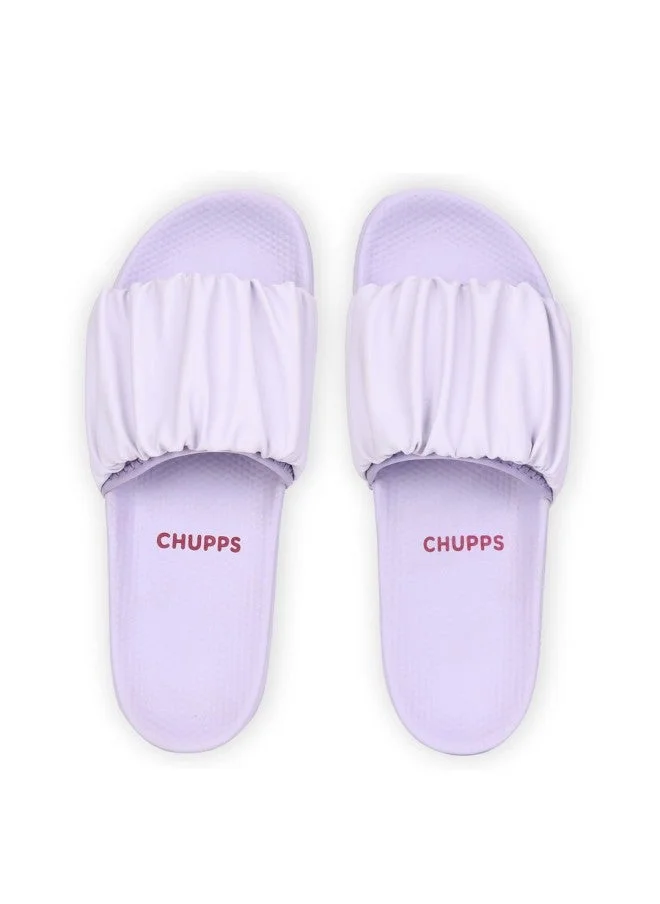 تشيبس Purple Ruffle Sliders for Women
