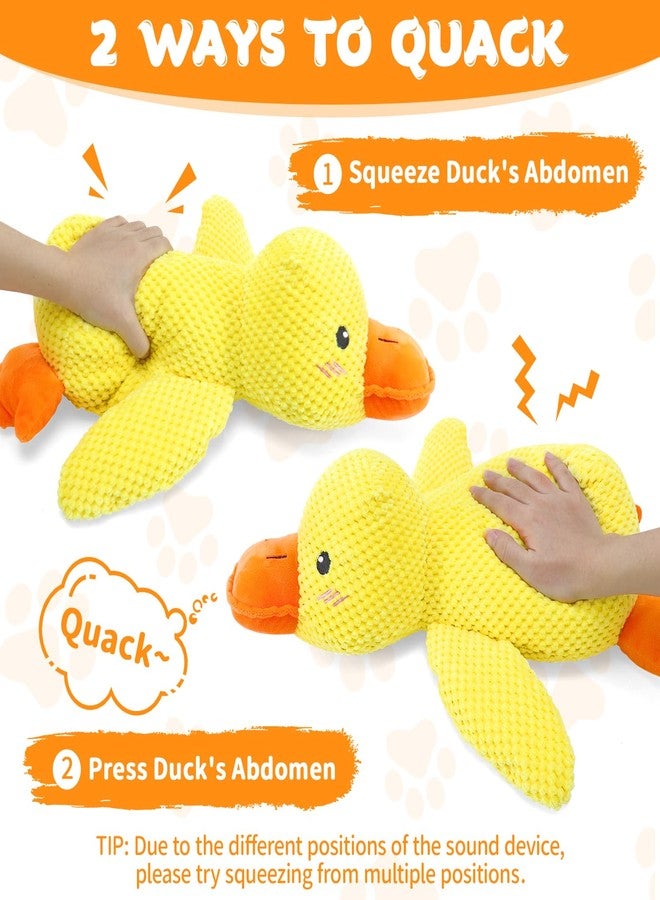 VOXGET Dog Calming Duck Toy, 2026 New Interactive Plush Duck Toy with Quack Sound and Crazy Crinkle for Dogs Keep Busy, Soft Stuffed Calming Pillow for Puppy Reduce Boredom -Yellow, 17.7"x14.9"(L) - Image 4