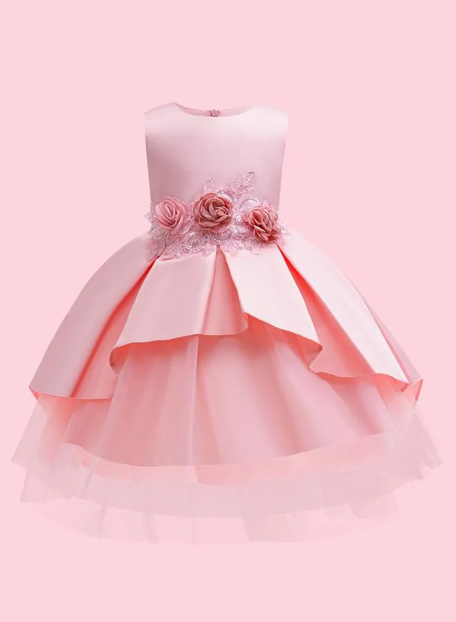 تايك تو Girls Pink Embellished Sleeveless Dress