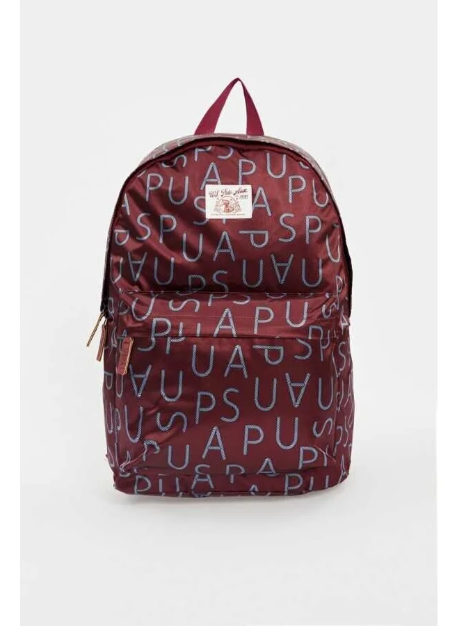 U.S. Polo Assn. U.S. Polo Patterned Burgundy Backpack PLÇAN23294