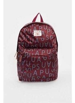 U.S. Polo Assn. U.S. Polo Patterned Burgundy Backpack PLÇAN23294  - Image 1