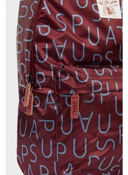 U.S. Polo Assn. U.S. Polo Patterned Burgundy Backpack PLÇAN23294  - Image 3