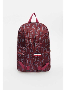 U.S. Polo Assn. U.S. Polo Patterned Burgundy Backpack PLÇAN23294  - Image 4