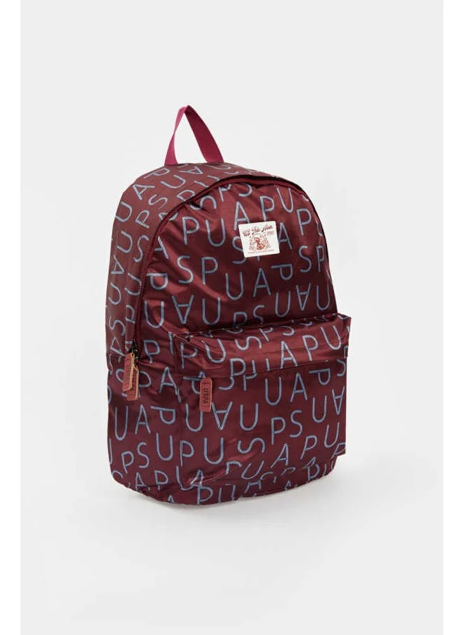 U.S. Polo Assn. U.S. Polo Patterned Burgundy Backpack PLÇAN23294