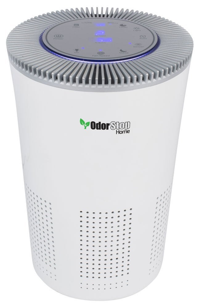 OdorStop HEPA Air Purifier with H13 HEPA Filter UV Light Active Carbon MultiSpeed Sleep Mode and Timer OSAP5 Bright White