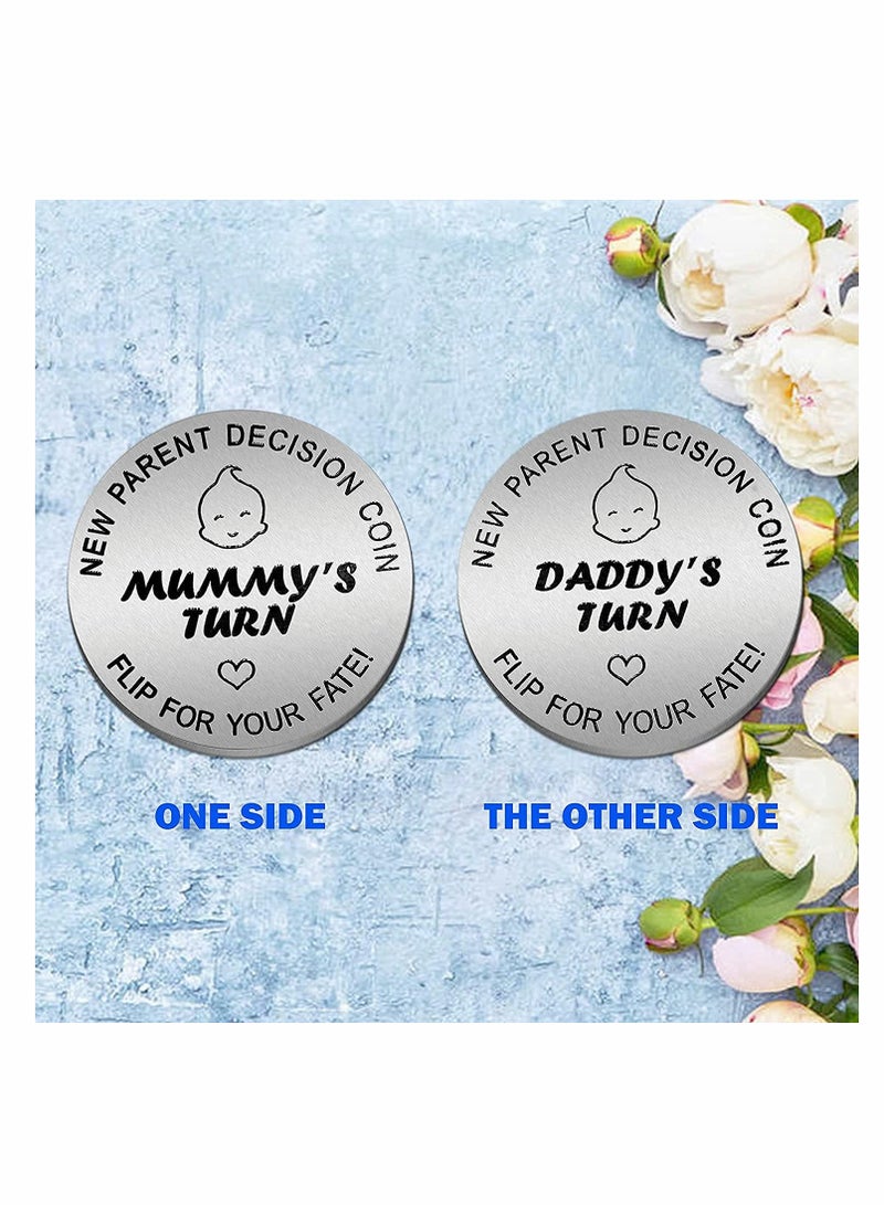 Funny Decision Coin for New Parents Gift Double-Sided Baby Shower Present for Moms and Dads Expecting First Child