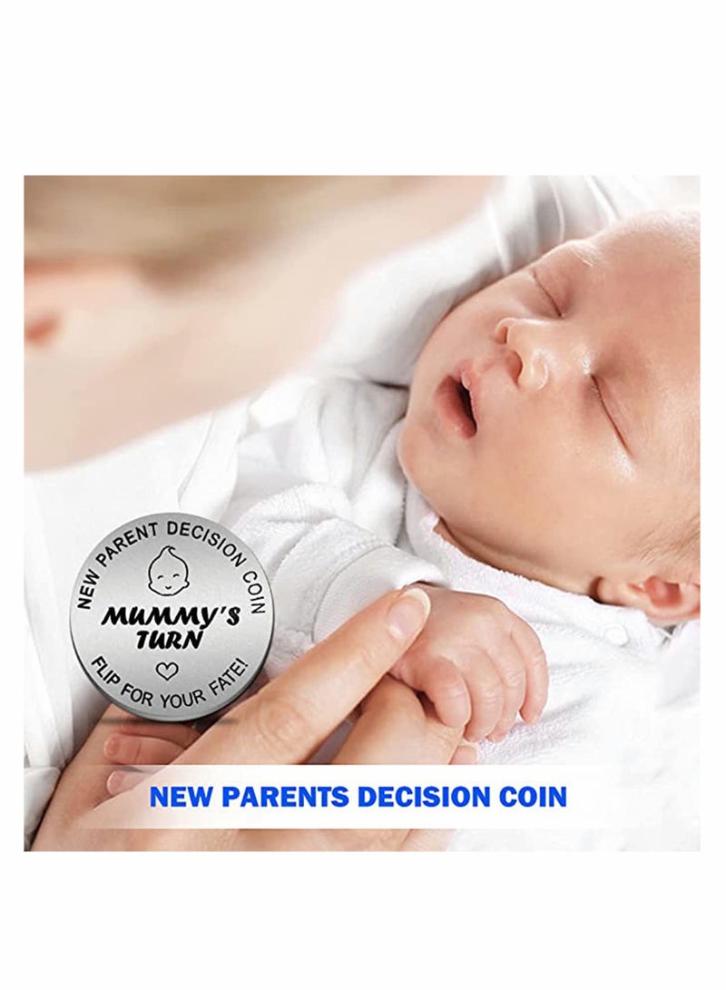 Funny Decision Coin for New Parents Gift Double-Sided Baby Shower Present for Moms and Dads Expecting First Child