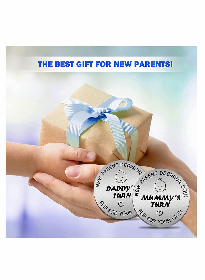 Funny Decision Coin for New Parents Gift Double-Sided Baby Shower Present for Moms and Dads Expecting First Child
