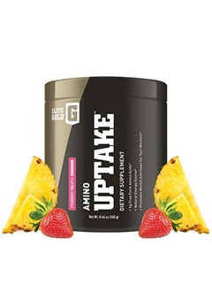 Elite Gold Amino Uptake Strawberry Pineapple Amino Acid Supplement Increase Energy Support Muscle Recovery Beta Alanine L Citrulline 8.46 Oz Tub (30 Servings)