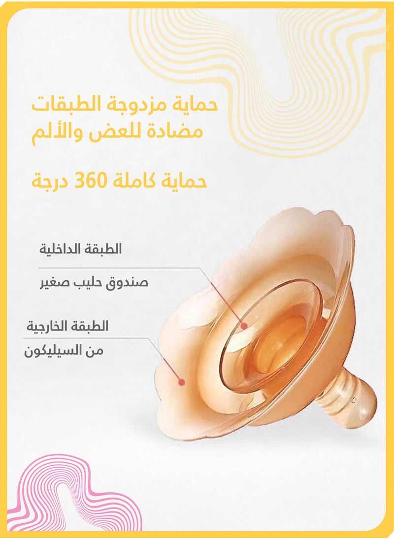 شي آند ليتل عبوة من قطعتين من واقيات حلمات السيليكون، واقيات الرضاعة الطبيعية للأمهات المرضعات ذات الحلمات المسطحة/المقلوبة، مضادة للعض، ومسكنة للألم  - Image 5