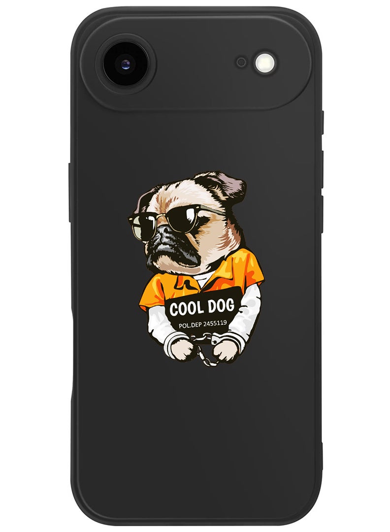 Theodor Protective Slim Fit Case Liquid Silicone Cover with Full Body Protection Anti-Scratch Shockproof Case For Apple iPhone 17 Air (Black) cool dog - Image 1