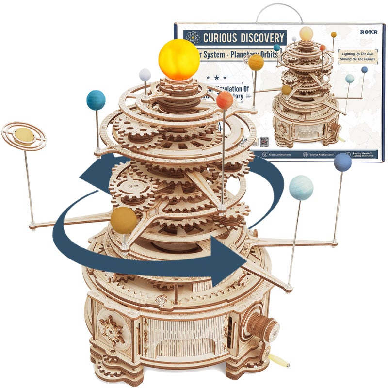 ROKR 3D Wooden Puzzles for AdultsOrrery Solar System Model KitCrafts for Adults TeensGift for Fathers Day - Image 3