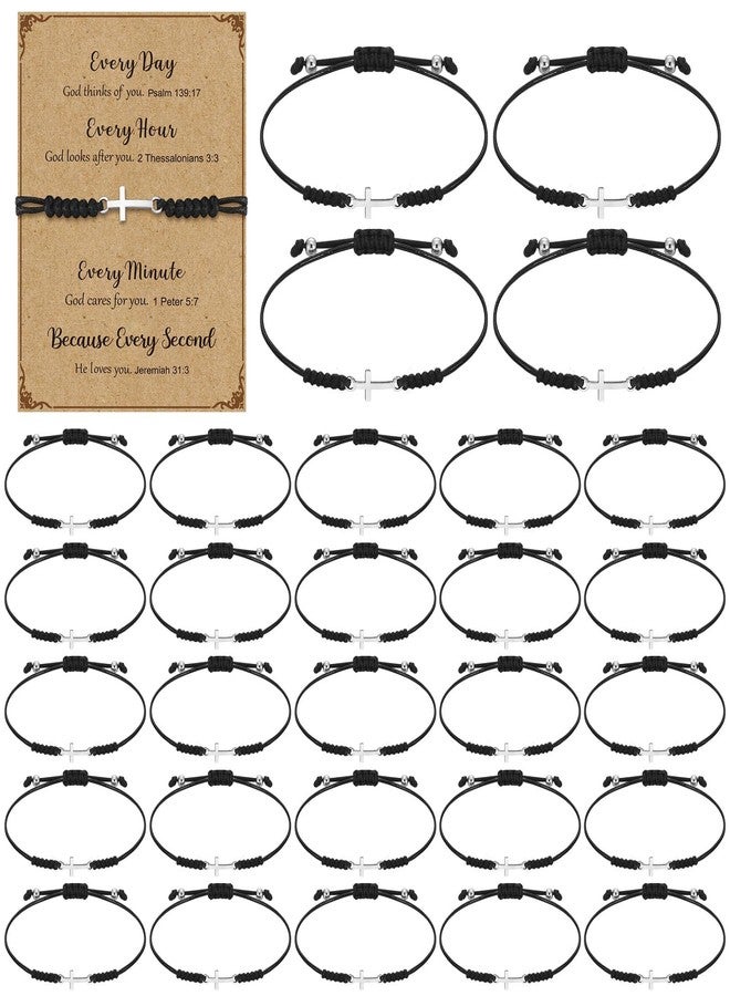 كينينج مجموعة كينينج المكونة من 30 طقمًا من أساور الإيمان المسيحية بالجملة، أساور الصليب للنساء والرجال، هدايا دينية تحفيزية وملهمة وروحية إيجابية (صليب) - Image 1