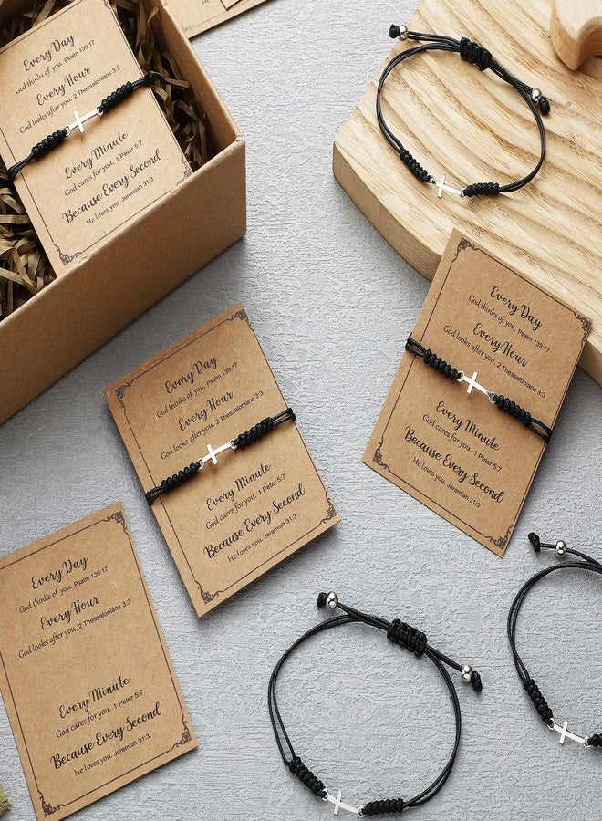 كينينج مجموعة كينينج المكونة من 30 طقمًا من أساور الإيمان المسيحية بالجملة، أساور الصليب للنساء والرجال، هدايا دينية تحفيزية وملهمة وروحية إيجابية (صليب) - Image 2