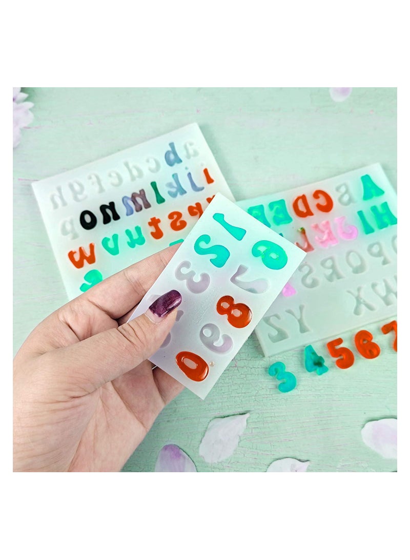 SYOSI 3Pcs Mini Letter Resin Molds, Small Silicone Number Alphabet Epoxy Casting Mold for DIY Keychain Pendant Earring Jewelry, Gummy Candy Chololate Cake Decoration  - Image 4