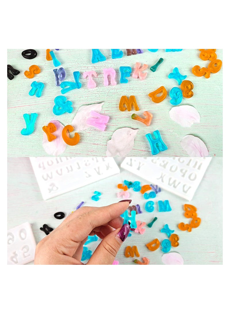 SYOSI 3Pcs Mini Letter Resin Molds, Small Silicone Number Alphabet Epoxy Casting Mold for DIY Keychain Pendant Earring Jewelry, Gummy Candy Chololate Cake Decoration  - Image 5