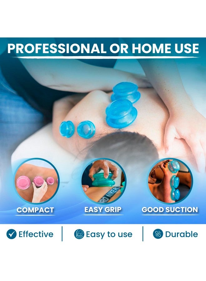 Lure Essentials Silicone Cupping Therapy Set Professional Massage Cupping Cups for Cupping Therapy 4 Cup Kit for Massage, Myofascial Release, Cellulite Reduction (Lure Blue) - Image 3