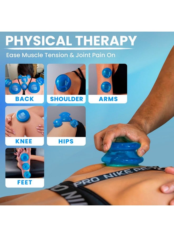 Lure Essentials Silicone Cupping Therapy Set Professional Massage Cupping Cups for Cupping Therapy 4 Cup Kit for Massage, Myofascial Release, Cellulite Reduction (Lure Blue) - Image 2