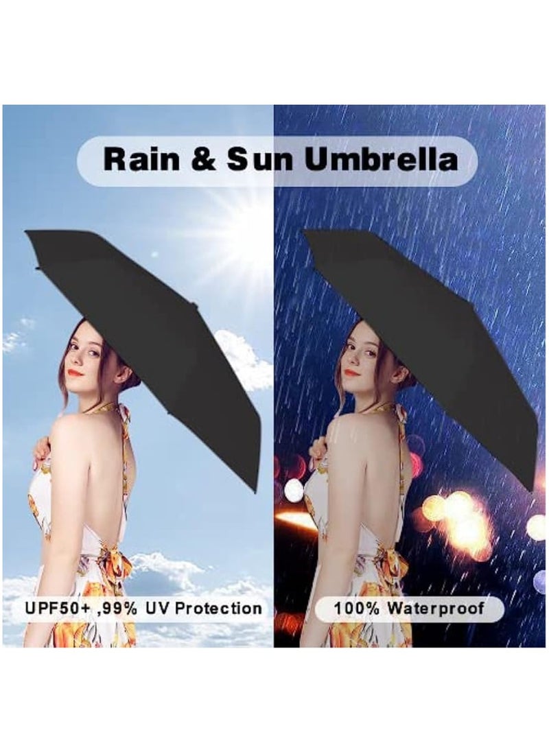 Generic Mini Umbrella For Purse, UPF 50+ UV Protection - Small Travel Lightweight Umbrella for Rain  Sun - 5 Fold Umbrella Women Kids  - Image 2