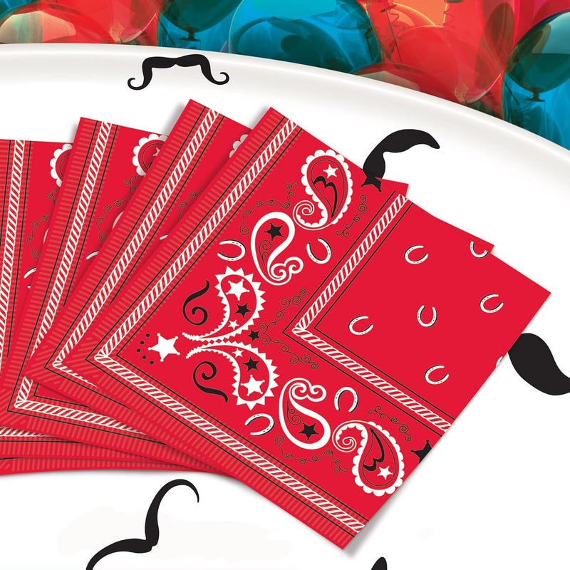 Beistle Red Bandana Luncheon Napkins 16 Count - Image 5