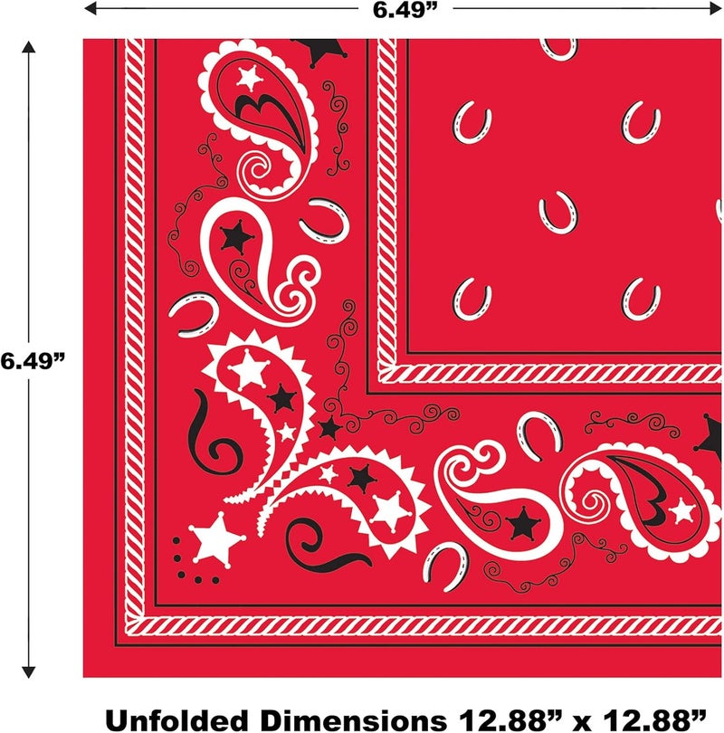Beistle Red Bandana Luncheon Napkins 16 Count - Image 3