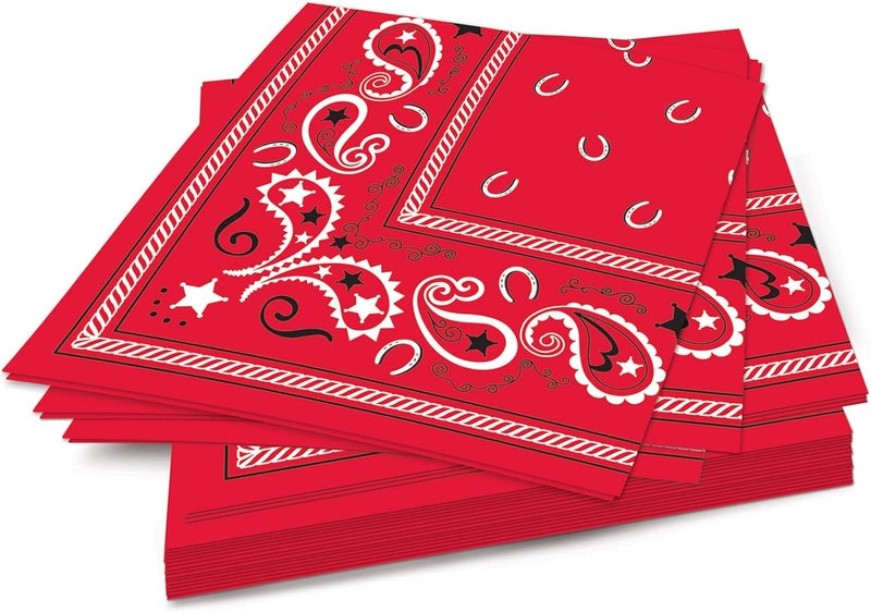Beistle Red Bandana Luncheon Napkins 16 Count - Image 4