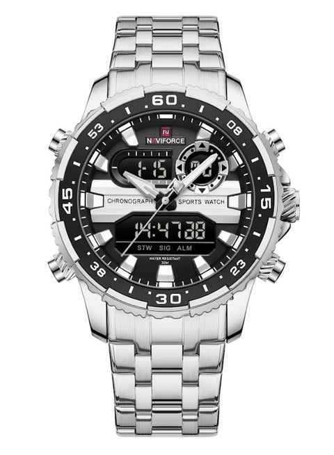 Men's Luxury Fashion Quartz Watches LCD Display Digital 3ATM Waterproof Watch NF9234