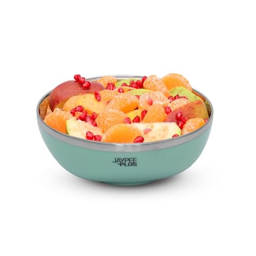 Jaypee Plus Stainless Steel Mixing & Serving Bowl Set of 2 with Lid,Rustproof,Microwave Safe,500 ml, Green - Image 4