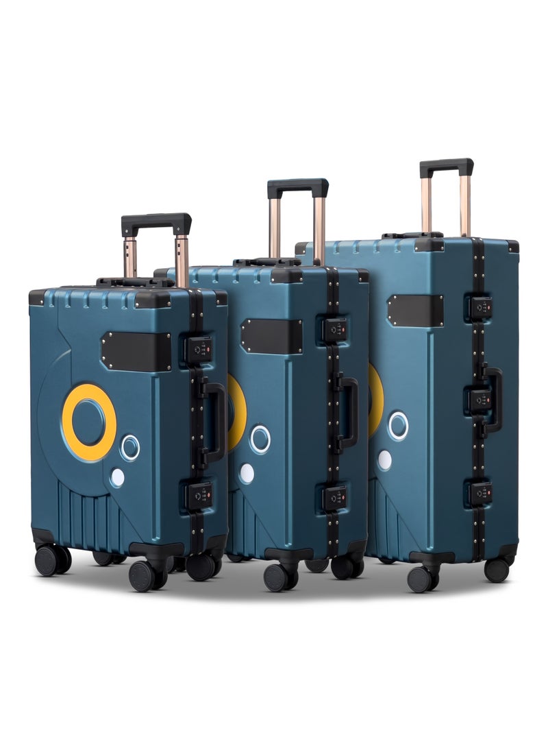 ZAAPPY Hard Shell Aluminum Frame 3PCS SET (20/24/28 Inch) Luggage With TSA Lock, Travel Hook, Silent 360° Spinner Wheels, Water Resistant Suitcase - Image 1
