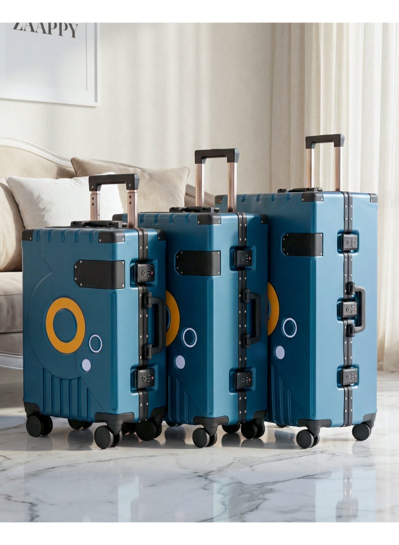 ZAAPPY Hard Shell Aluminum Frame 3PCS SET (20/24/28 Inch) Luggage With TSA Lock, Travel Hook, Silent 360° Spinner Wheels, Water Resistant Suitcase - Image 2
