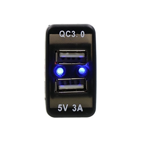 Timloon QC3.0+5V 3A Dual USB Power Socket, Quick Charge Car Charger USB Adapter for Smart Phone PDA Android GPS Use for Toyota VIGO - Image 4