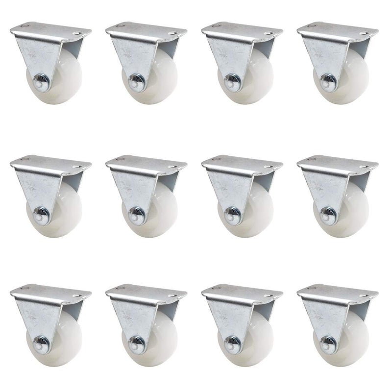 Luomorgo 12Pcs 1" Caster Wheels Rigid Casters Non Swivel Fixed Caster Wheels - Image 5