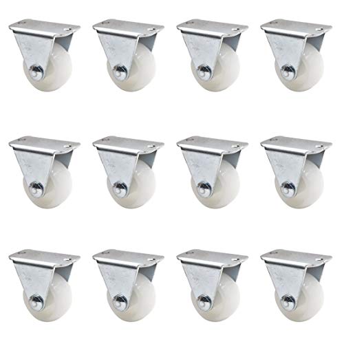Luomorgo 12Pcs 1" Caster Wheels Rigid Casters Non Swivel Fixed Caster Wheels - Image 1