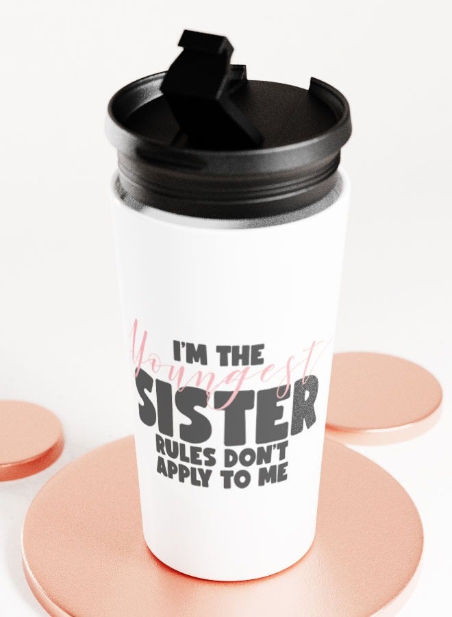 LIT كوب أبيض هدية للأخت كوب سفر هدية للأخت هدايا عائلية مضحكة - Image 2